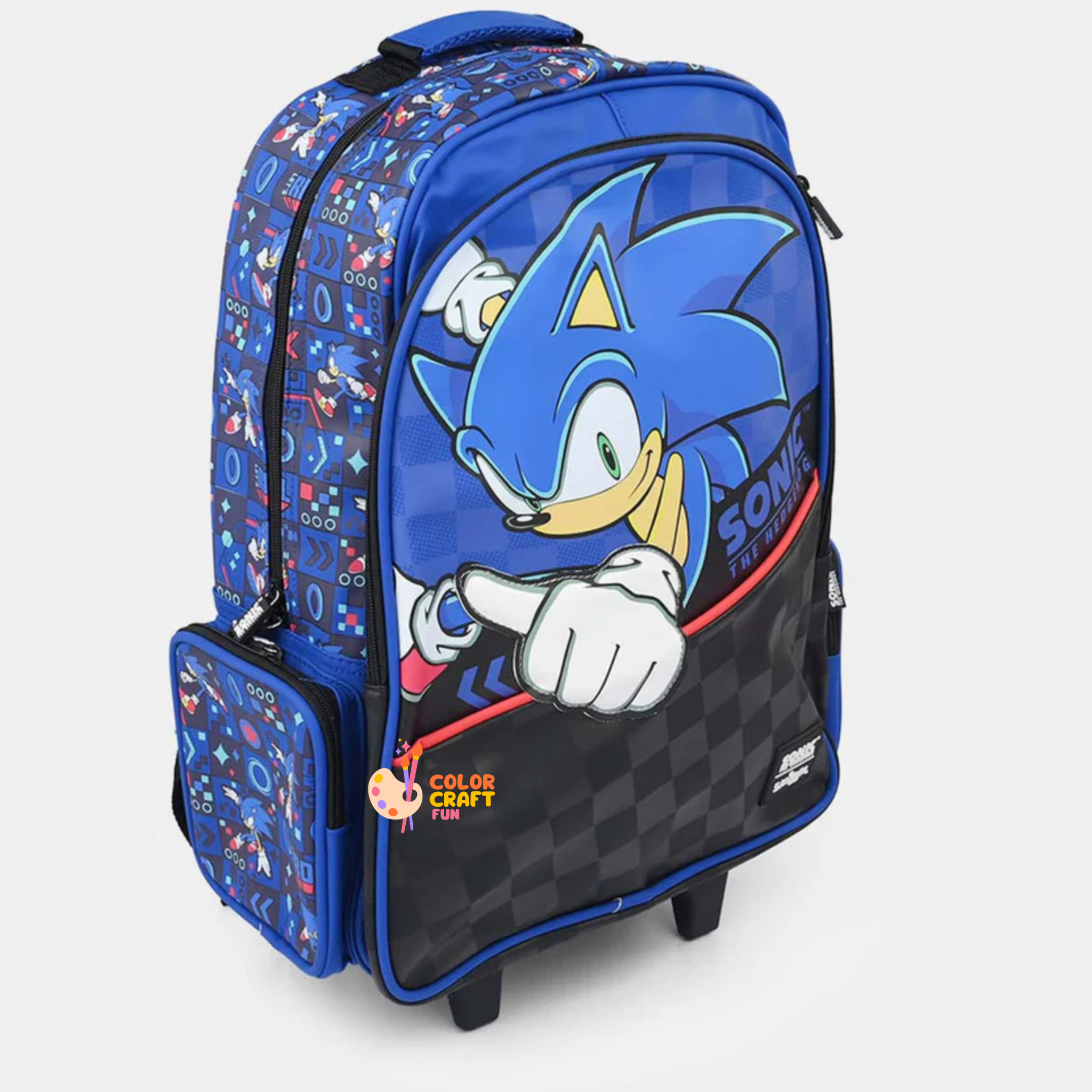 Orignal Smiggle Rolling Backpack/Trolley Bag for Kids SONIC  size 19inch