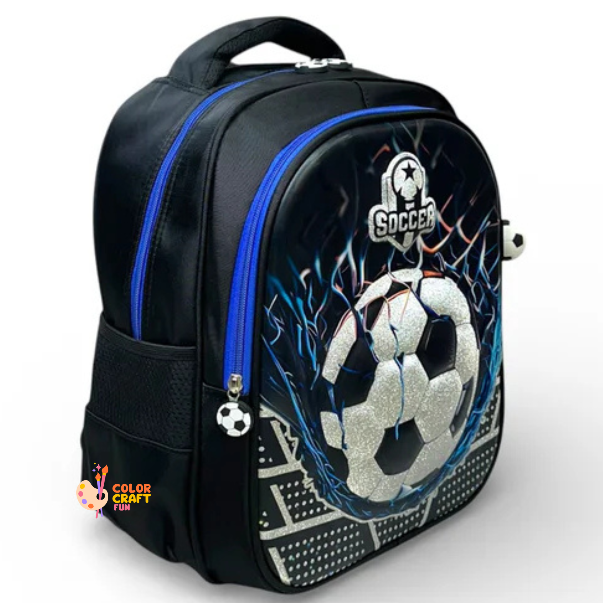 14 Inch 3D Football School Bag For Nursery Till KG Boys ( With Keychain )
