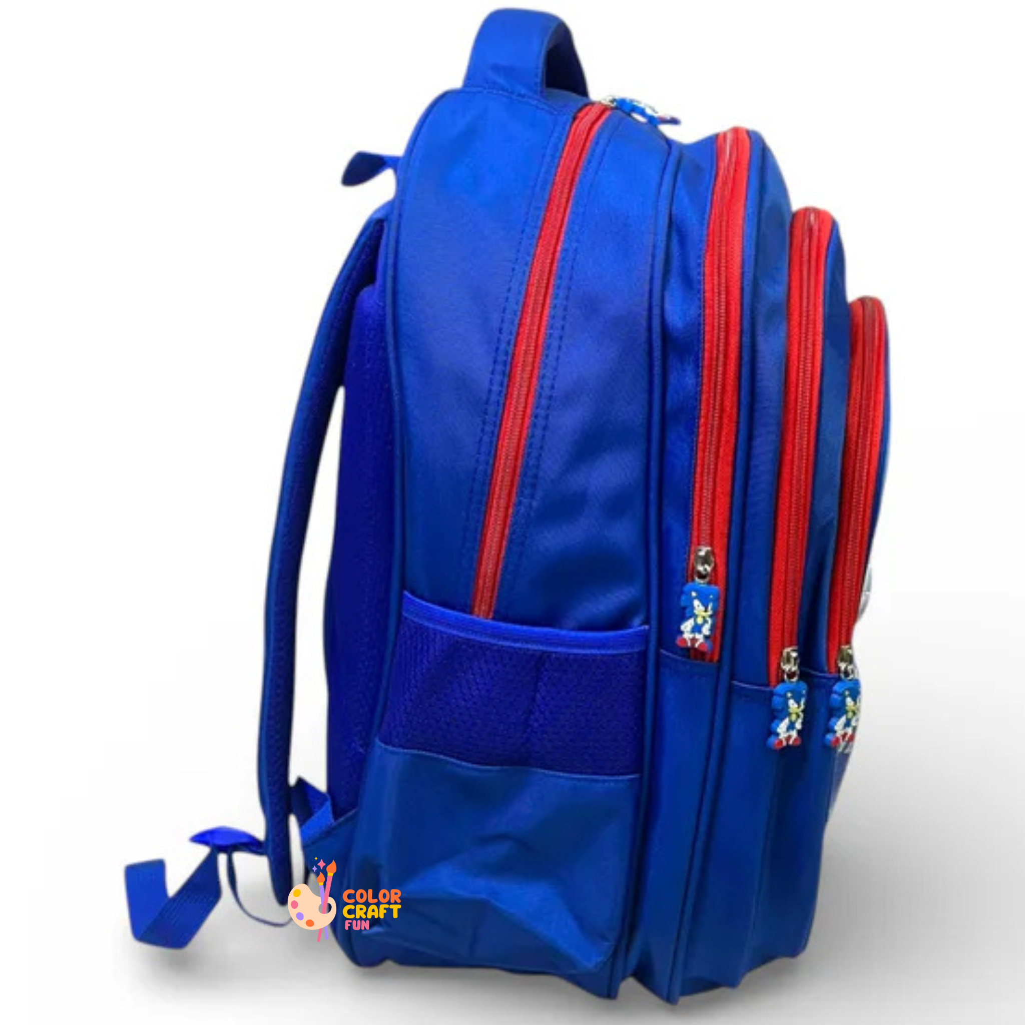 18 Inch 3D Sonic School Bag For Grade 4 Till 8 Boys ( With Keychain )