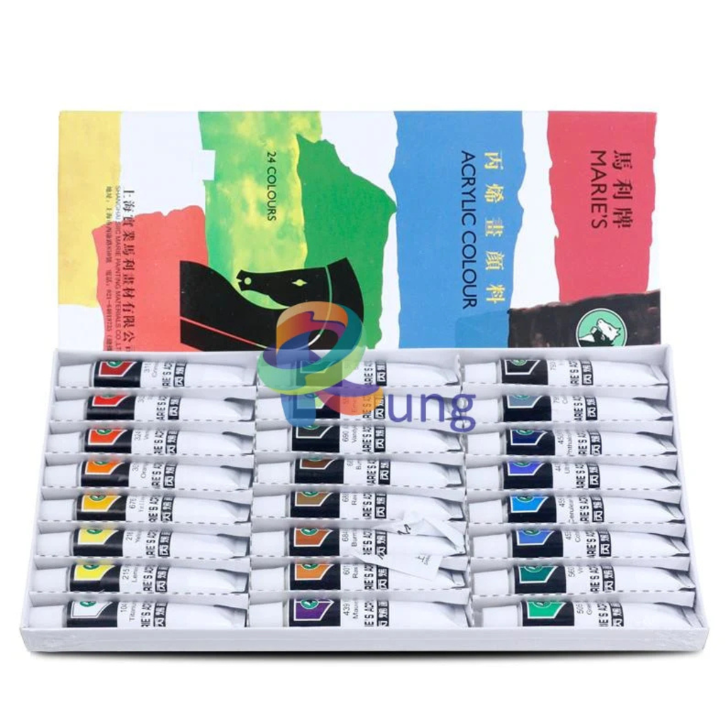Marie's Acrylic Colour 12ML 24 Colour Set