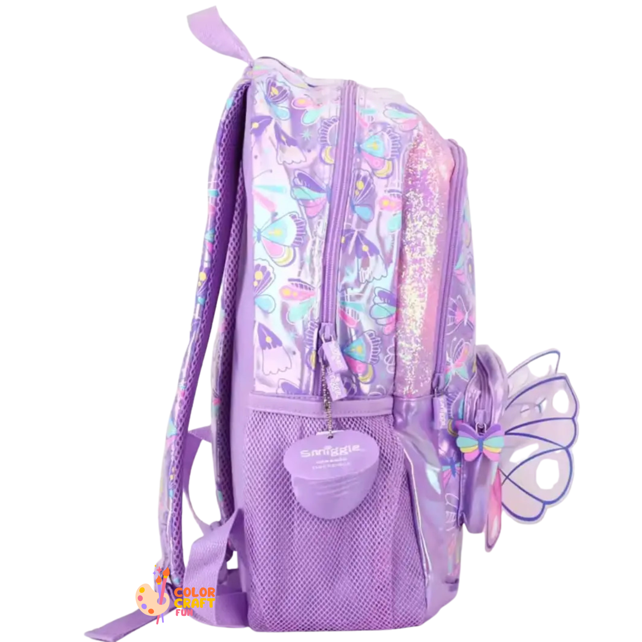 Smiggle Brand Butterfly Themed School Bag | Grade 2 & 3 | Purple (100%orignal)
