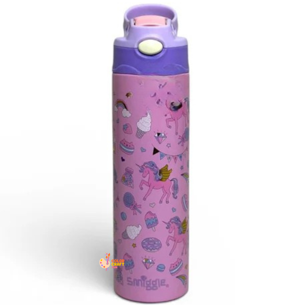 Smiggle Unicorn Stainless Metal (Thermic) Sipper Water Bottle 520ML