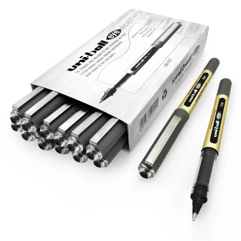 Uni-ball Eye Fine Roller Ball Pen - UB-157 - Black 12pcs box