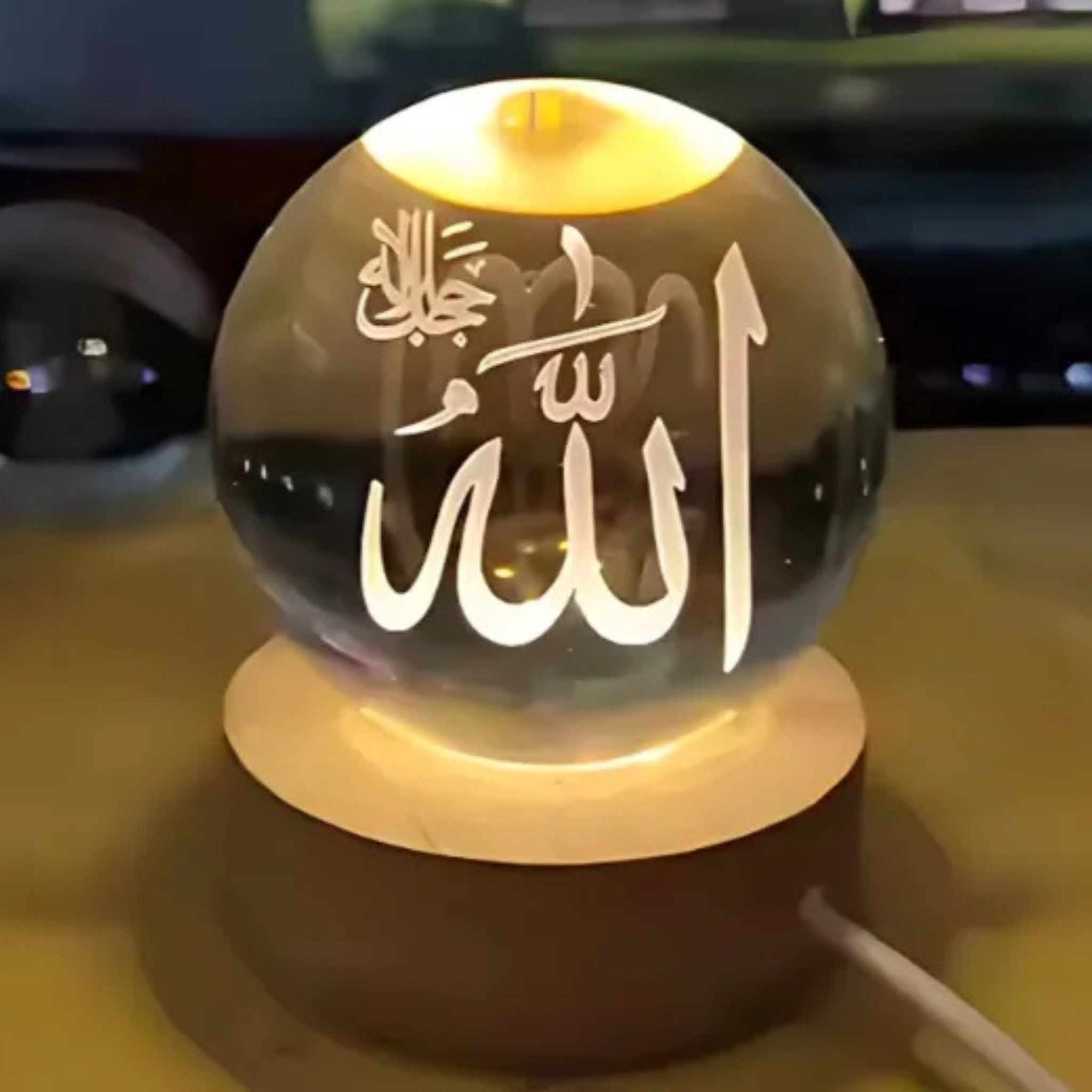 3D Islamic Crystal Ball: Unique Religious Gifts for Eid & Home Decor 70mm & 60mm