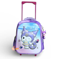14 Inch 3D Kuromi Trolley Bag For Grade kg Till 1 Girls ( With Keychain )