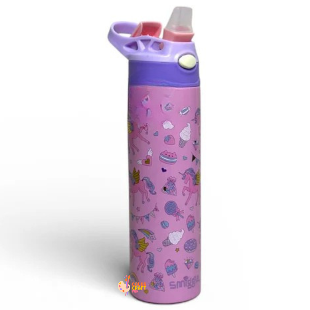 Smiggle Unicorn Stainless Metal (Thermic) Sipper Water Bottle 520ML