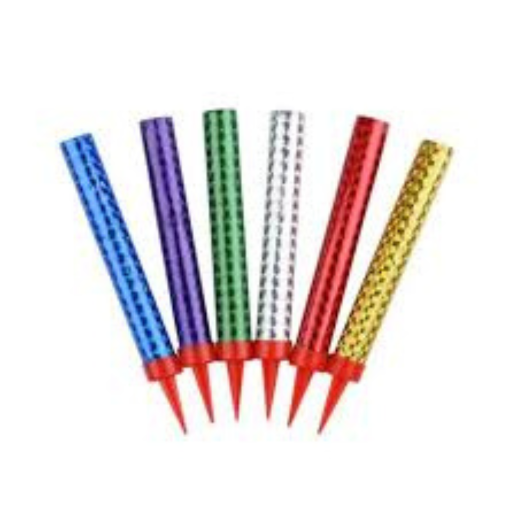 Birthday Sparkling Candles - Pack of 6 (Multi Color) - 12 cms