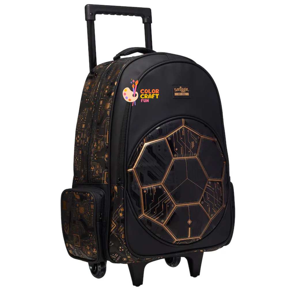 Orignal Smiggle Black Livewire Trolley Backpack With Light Up Wheels size 19inch