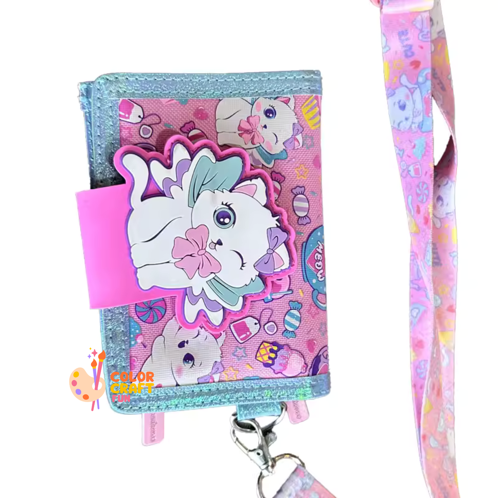 Vest Brand cat Design Kids Wallet with Detachable Neck Strap – Premium Children’s Wallet