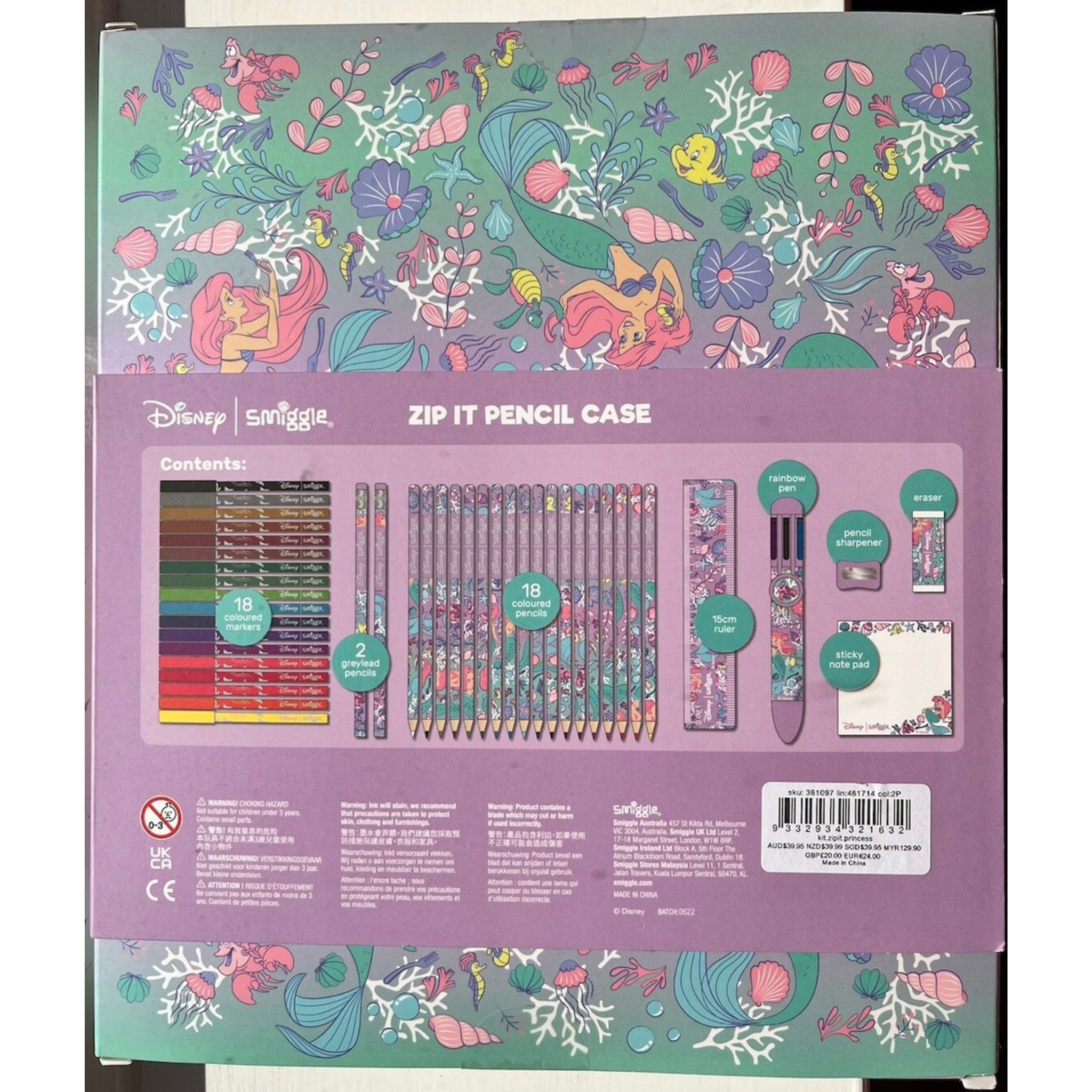 Smiggle 100% orignal Stationery kit Little Mermid