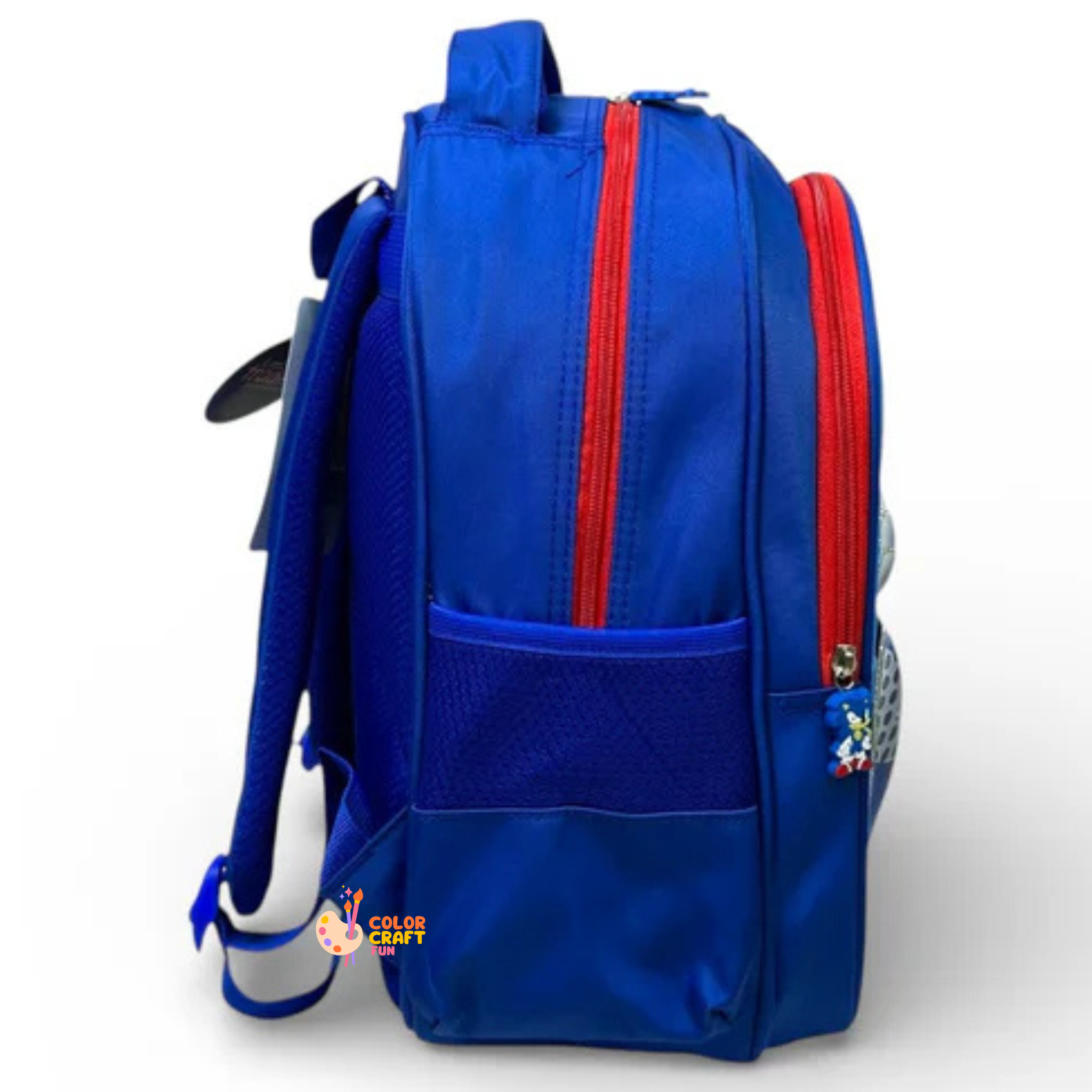 14 Inch 3D Sonic School Bag For Nursery Till KG Boys ( With Keychain )