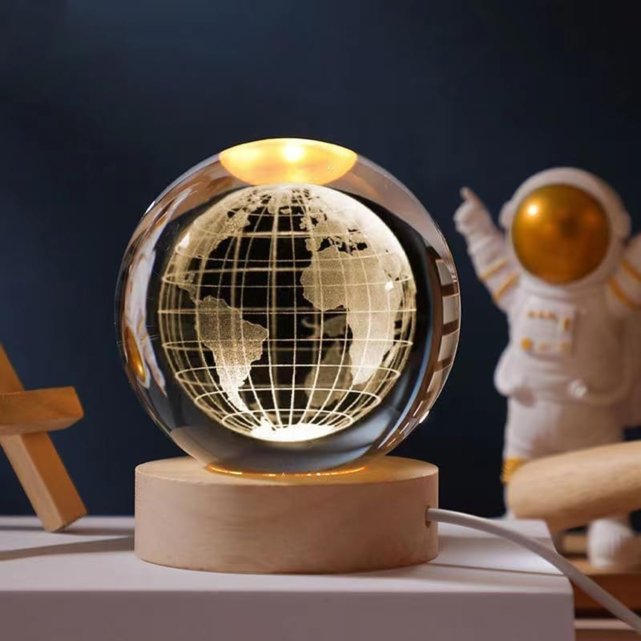 Large Size 3D Galaxy Crystal Ball Night Lamp for decration and gift 70mm