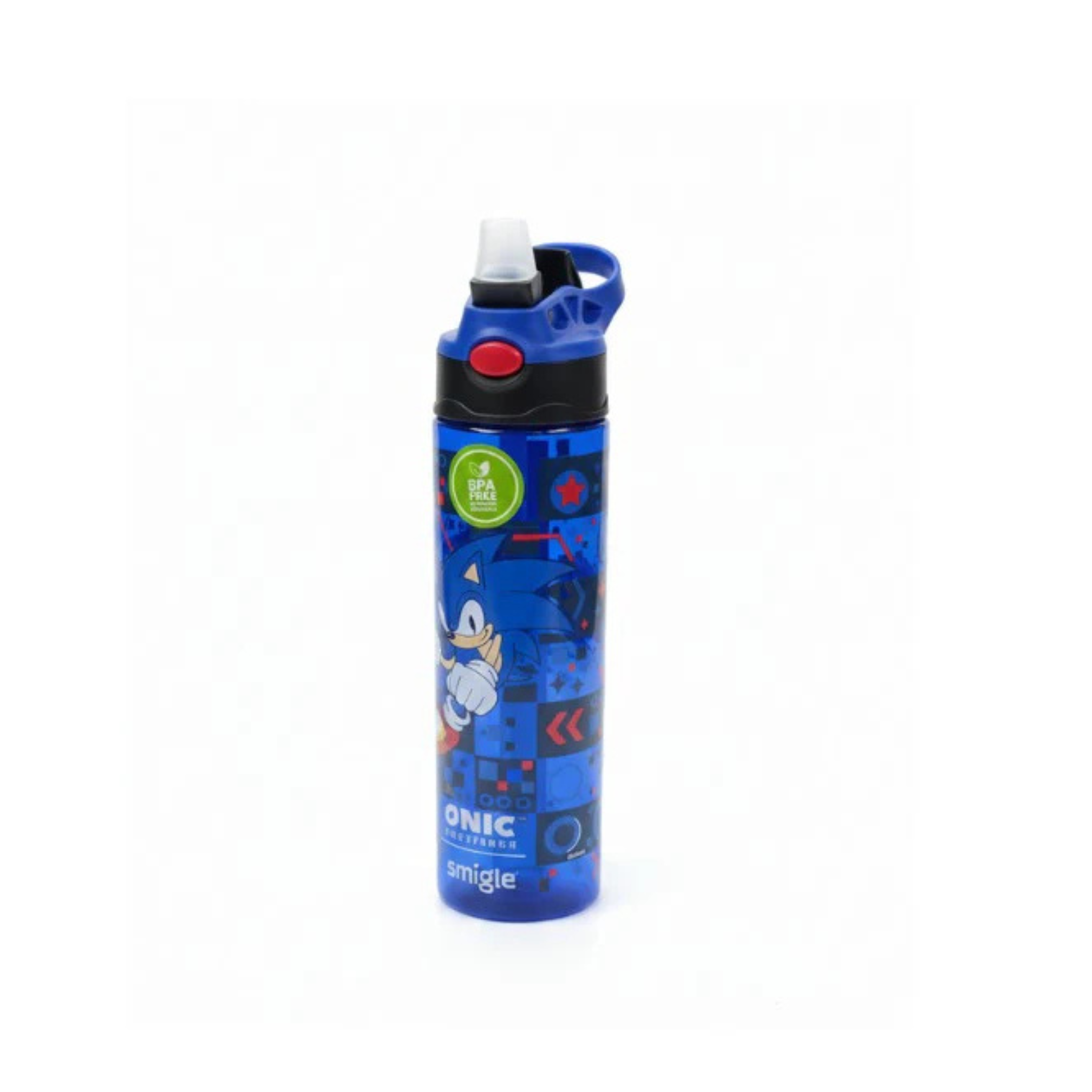 Smiggle Orignal Sonic Plastic Water Bottle 680 ml With Side Hanging Strap
