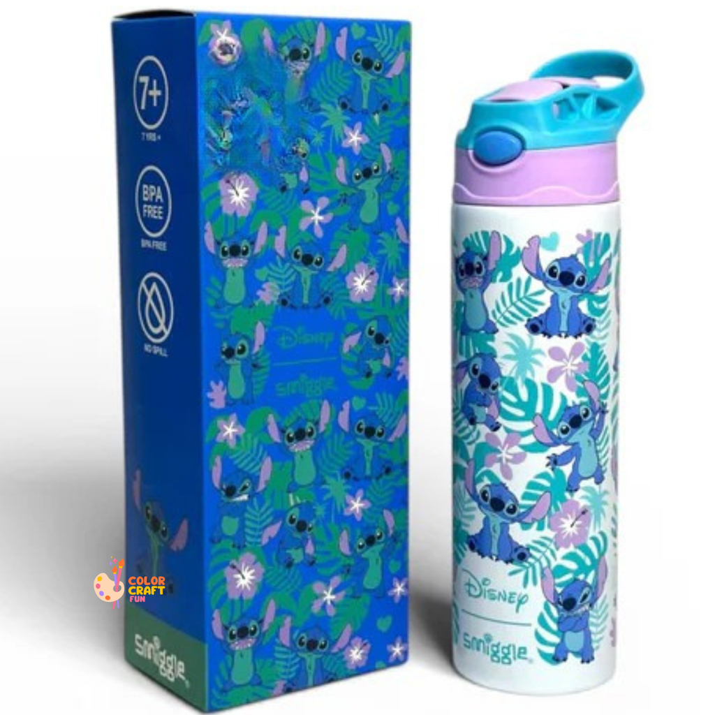 Smiggle Stitch Stainless Metal (Thermic) Sipper Water Bottle 520ML