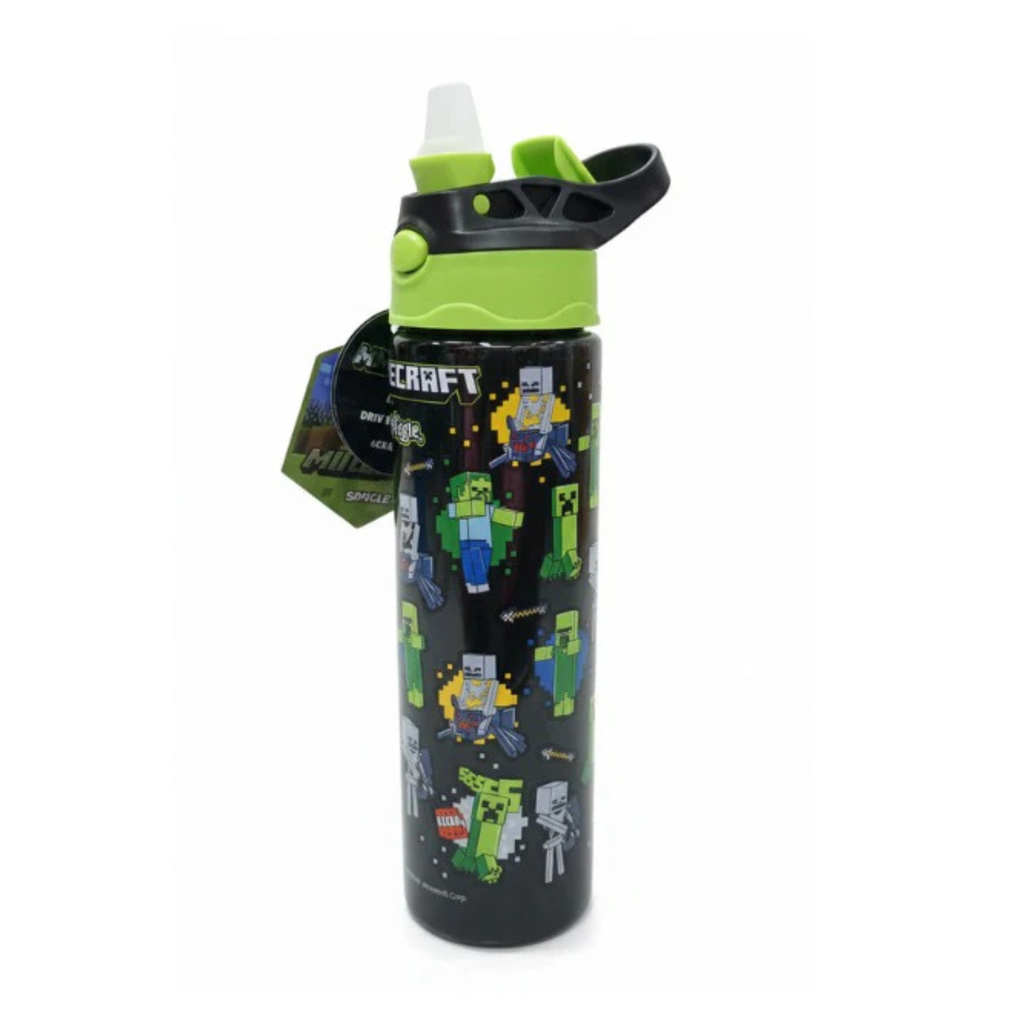 Smiggle Orignal Mine Craft Plastic Water Bottle 680 ml With Side Hanging Strap