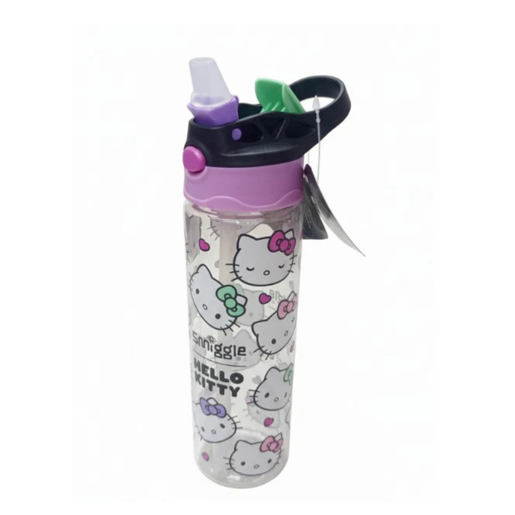 Smiggle Orignal Hello Kitty Plastic Water Bottle 680 ml With Side Hanging Strap