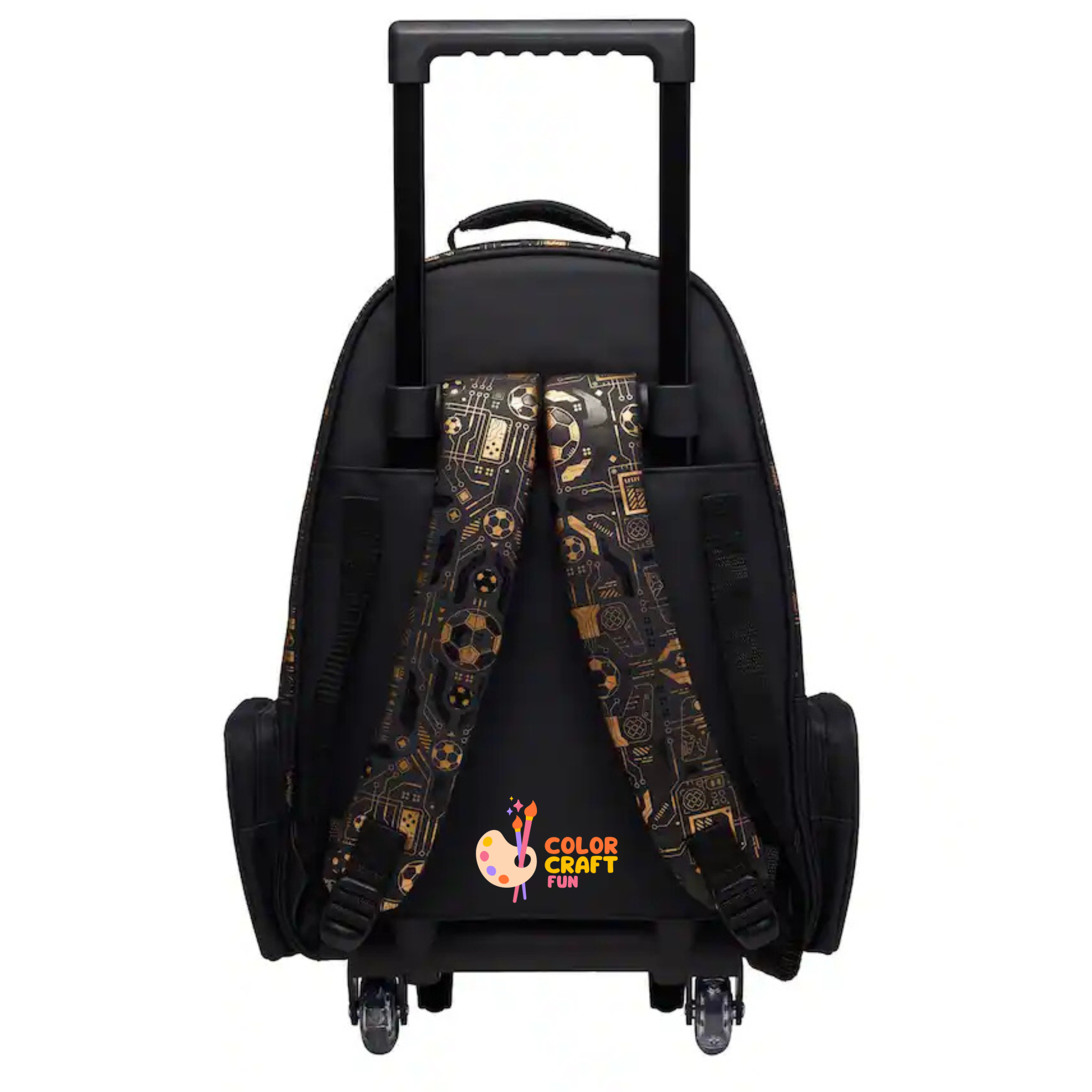 Orignal Smiggle Black Livewire Trolley Backpack With Light Up Wheels size 19inch