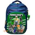 18 Inch 3D Minecraft School Bag For Grade 4 Till 8 Boys ( With Keychain )