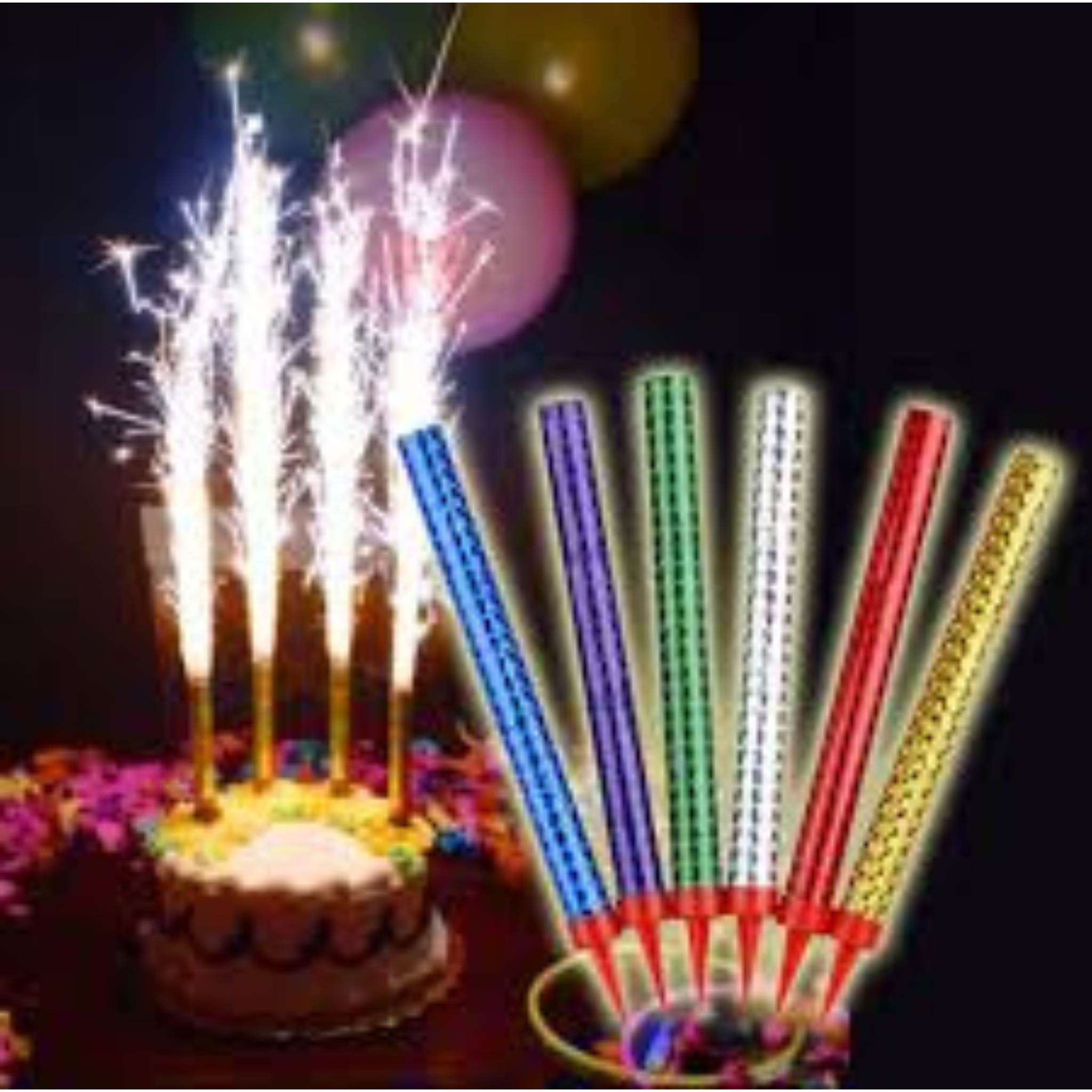 Birthday Sparkling Candles - Pack of 6 (Multi Color) - 12 cms