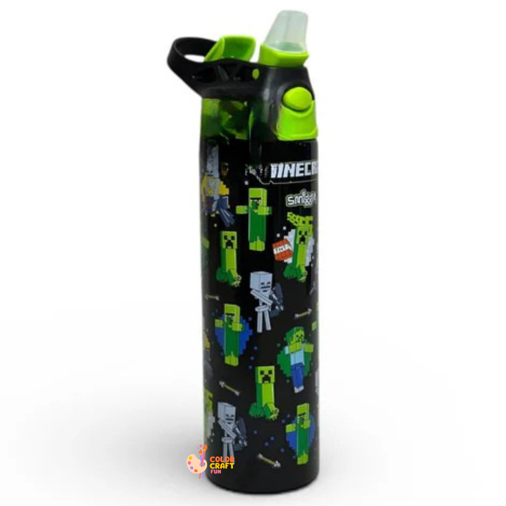 Smiggle Minecraft Stainless Metal (Thermic) Sipper Water Bottle 520ML