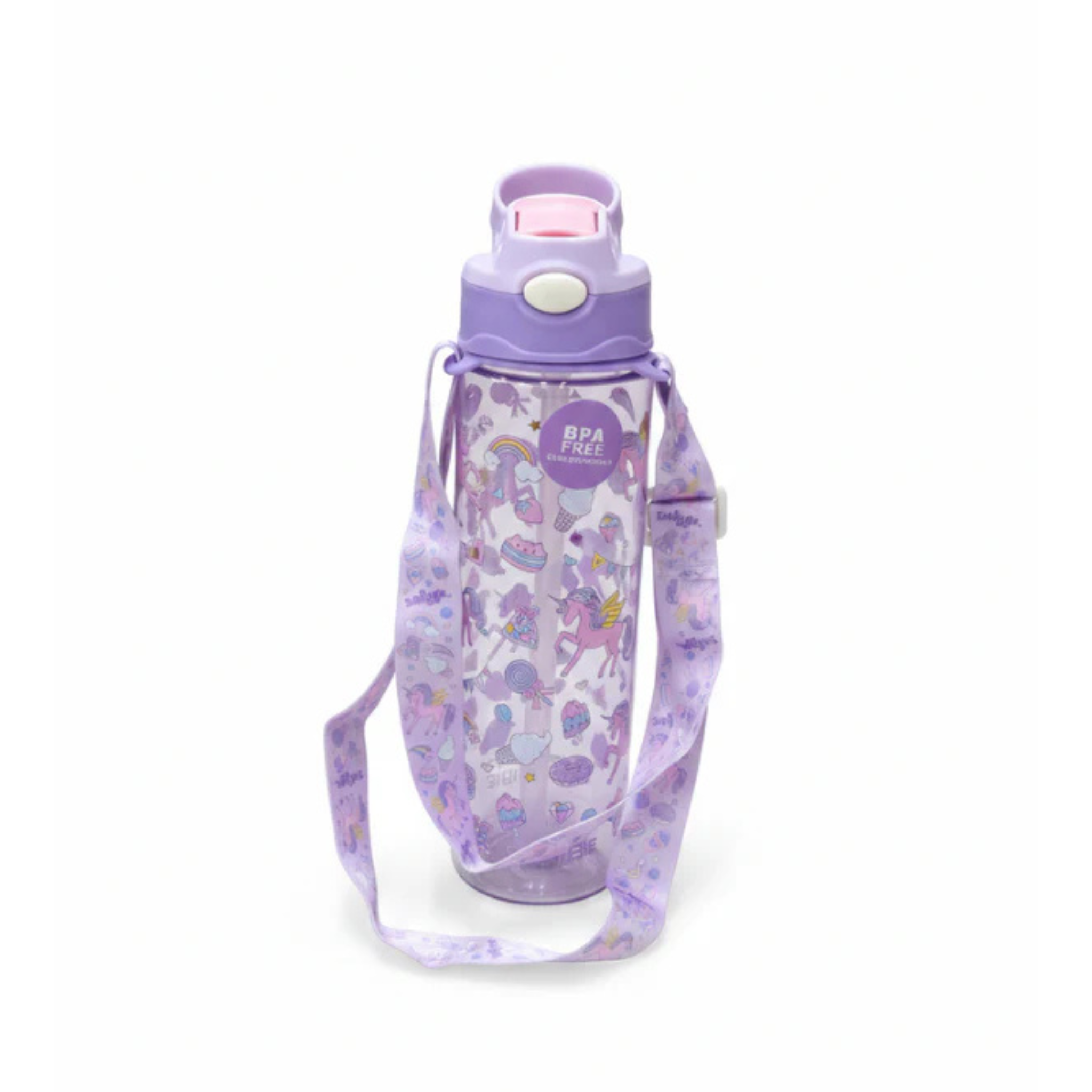 Smiggle Orignal Little Mermaid Plastic Water Bottle 680 ml With Side Hanging Strap