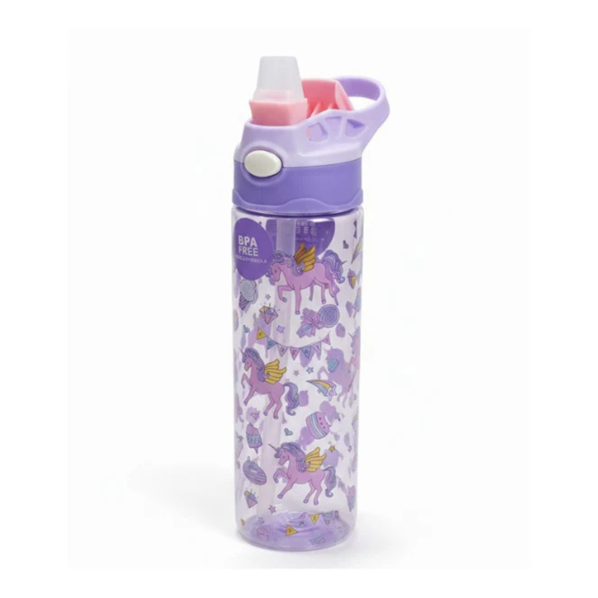 Smiggle Orignal Little Mermaid Plastic Water Bottle 680 ml With Side Hanging Strap