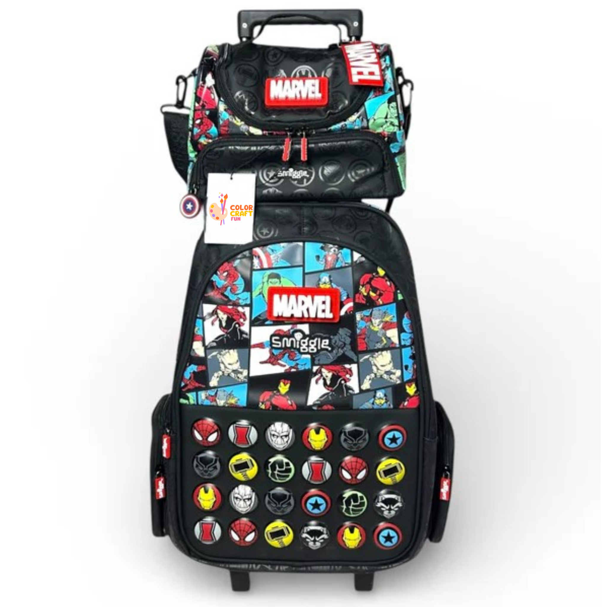 Original Marvel 2 piece Trolley Bag bundle For Grade 1 Till 5 Boys