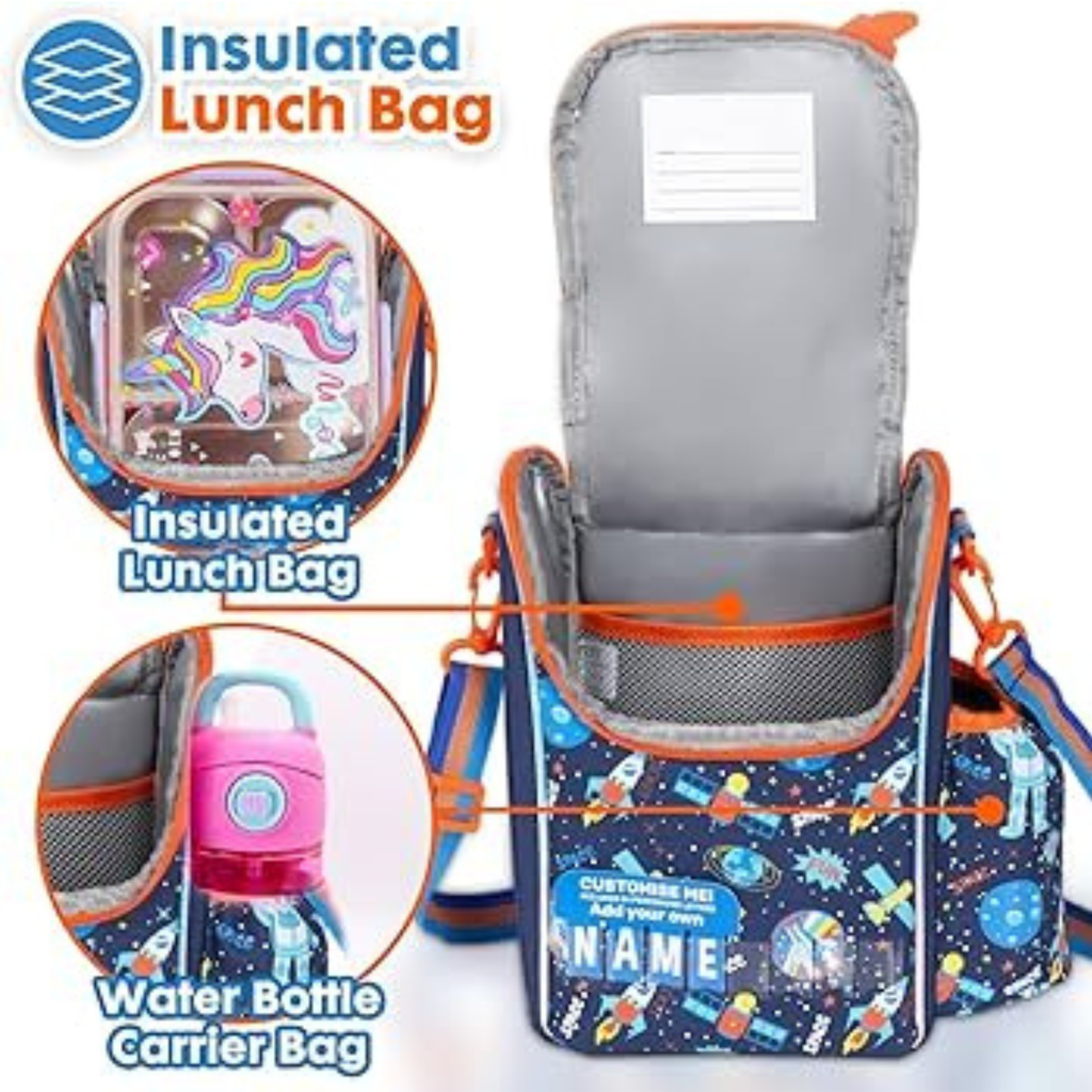 Vest-Style Sling Lunch Bag, Dino which is thermal insulated