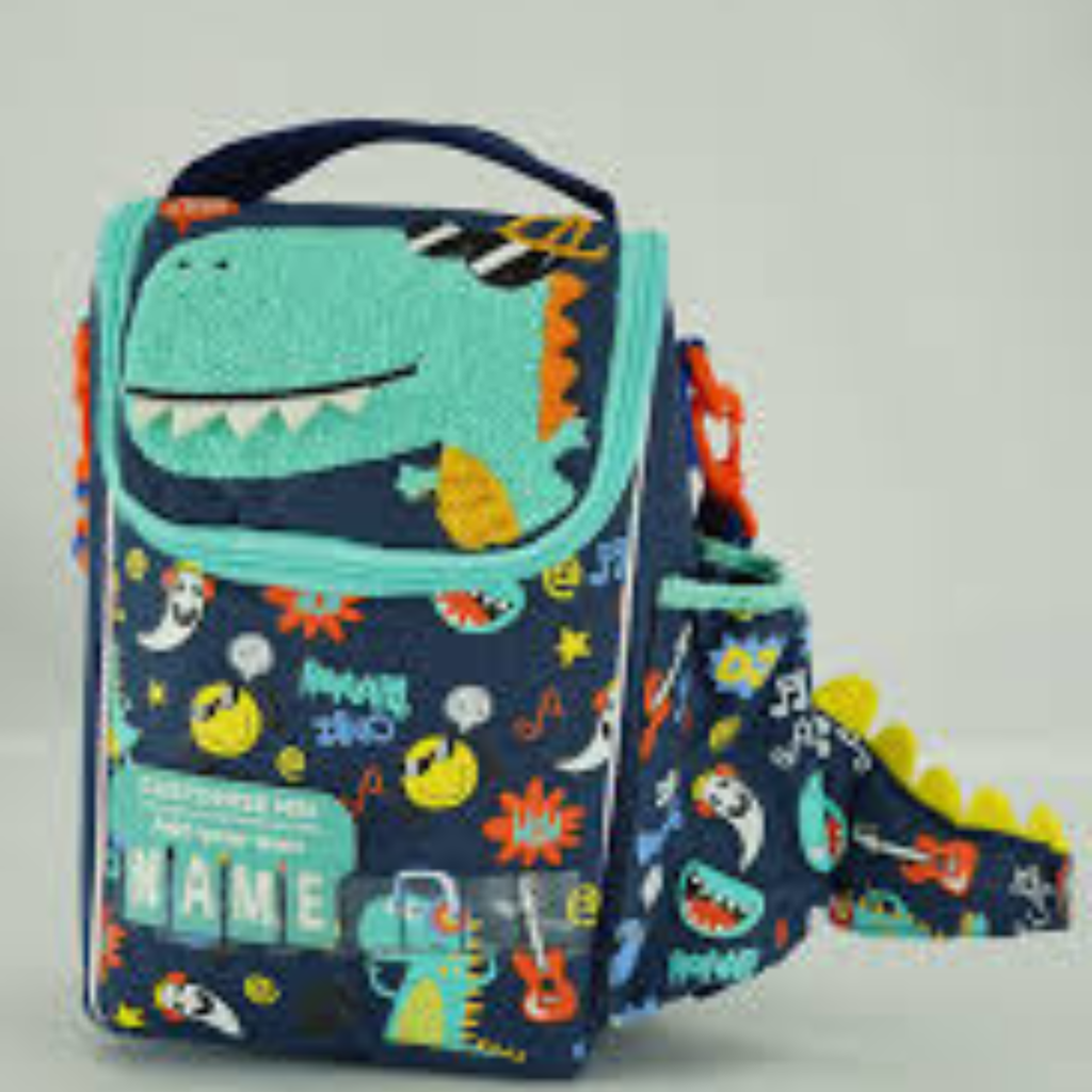 Vest-Style Sling Lunch Bag, Dino which is thermal insulated