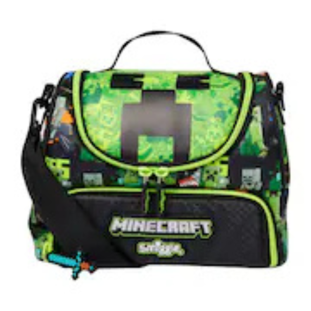 Smiggle minecraft Insulated Lunch Bag for Kids – Dual Compartment Lunch Bag