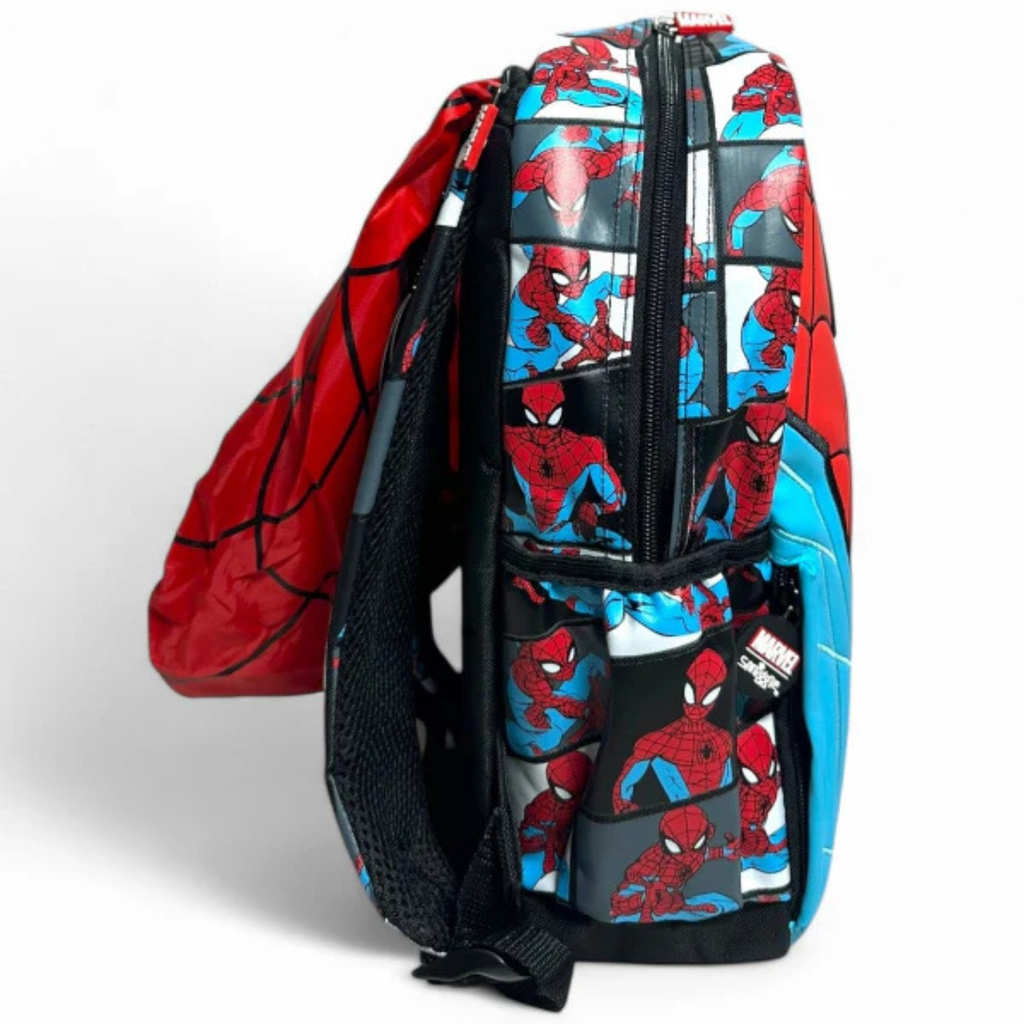 Smiggle Marvel Spider-Man Kids Junior Backpack with Detachable Hood | School & Travel Bag (100%orignal) 14 inch