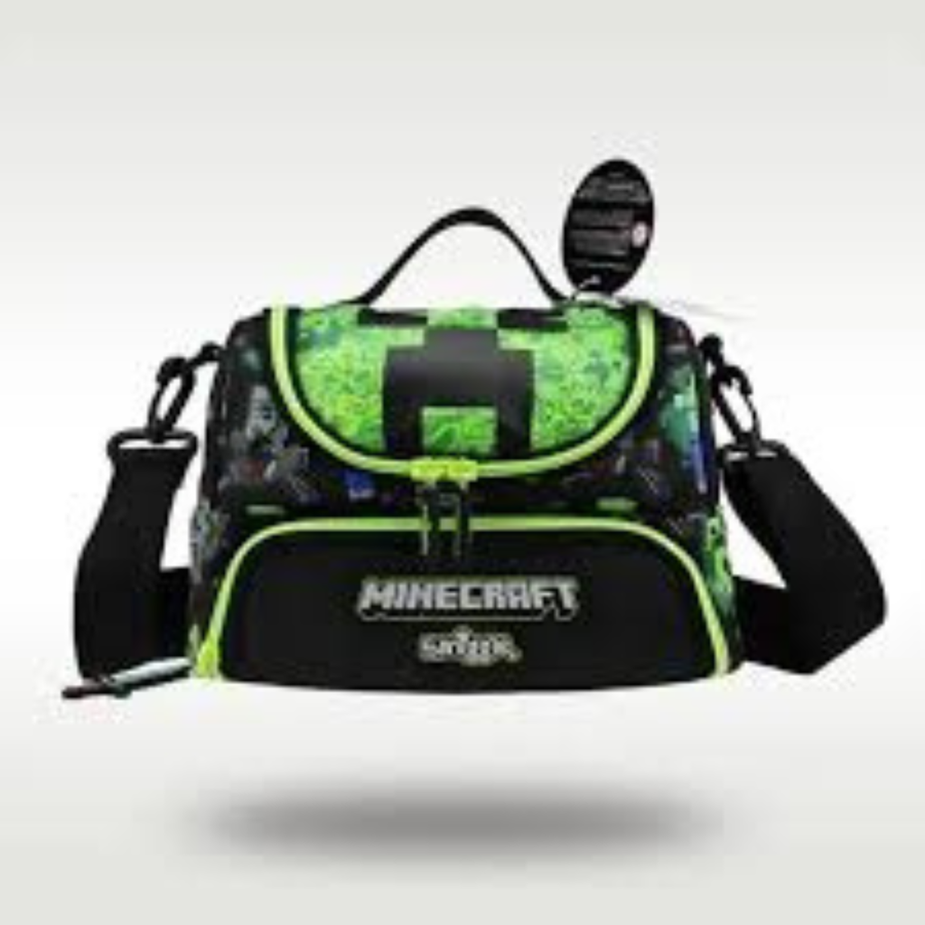 Smiggle minecraft Insulated Lunch Bag for Kids – Dual Compartment Lunch Bag