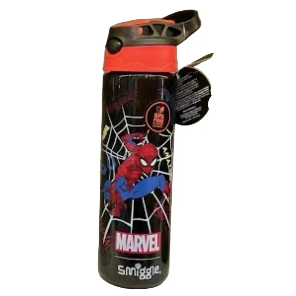 Smiggle Orignal Spiderman Plastic Water Bottle 680 ml With Side Hanging Strap