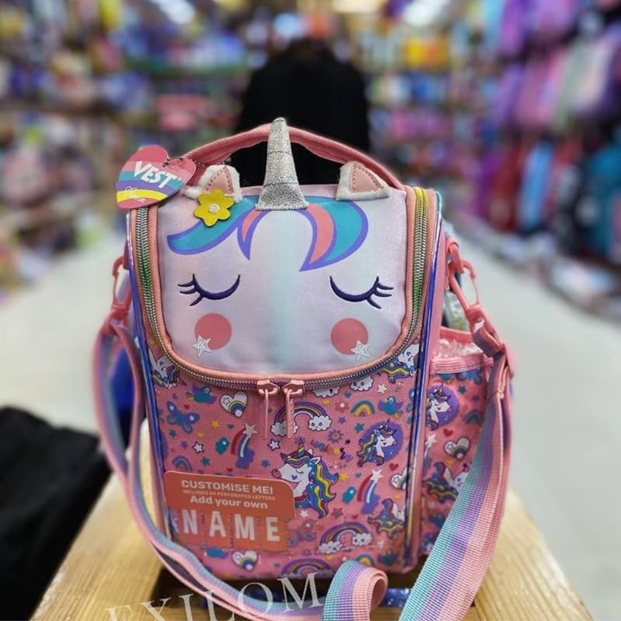 Vest-Style Sling Lunch Bag,Unicorn which is thermal insulated
