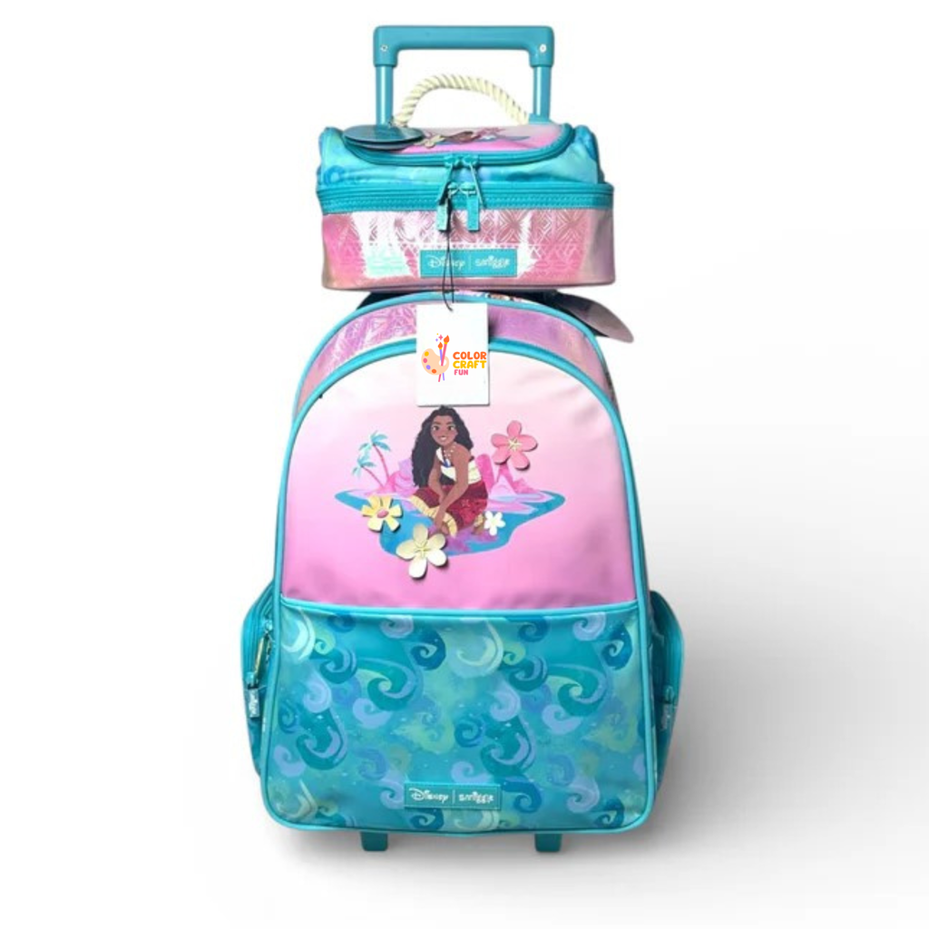 Original Moana 2 piece Trolley Bag bundle For Grade 1 Till 5 Girls