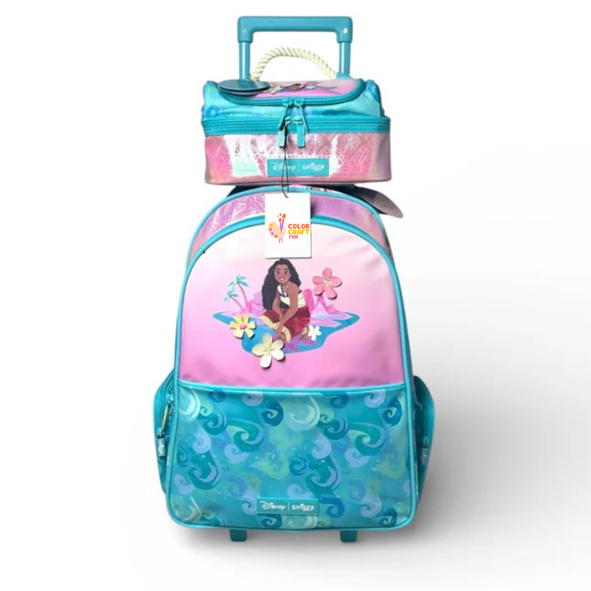 Original Moana 2 piece Trolley Bag bundle For Grade 1 Till 5 Girls