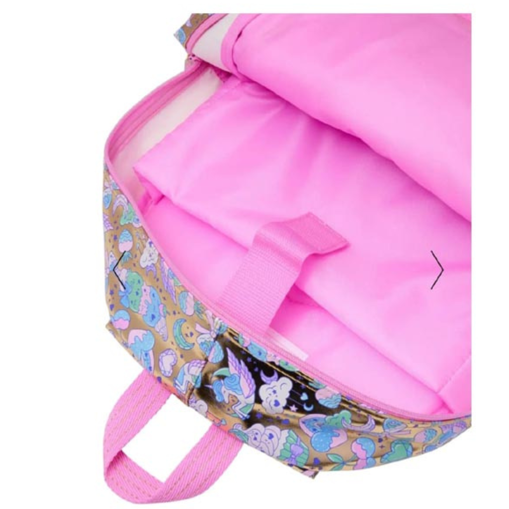 Smiggle Unicorn & Heart Kids School Bag & Travel Backpack – 17 Inches with Transparent Heart Pocket (100%orignal)