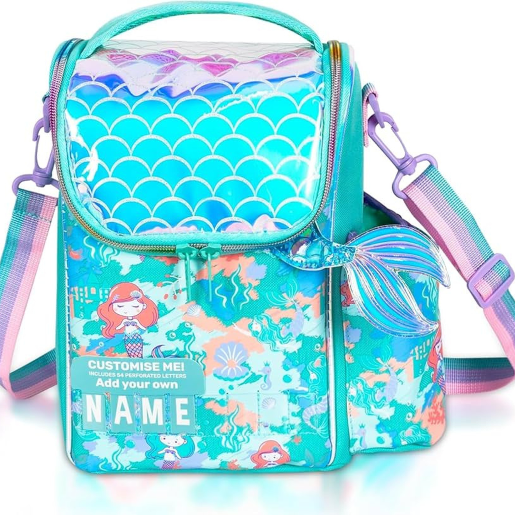 Vest-Style Sling Lunch Bag, Mermaid which is thermal insulated