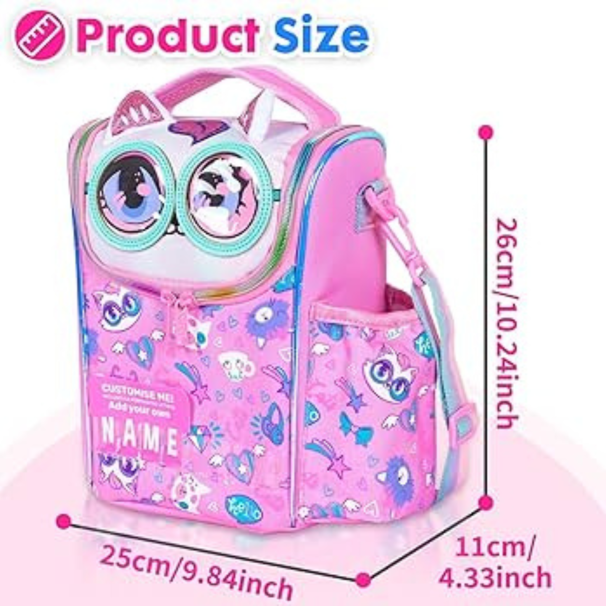 Vest-Style Sling Lunch Bag,Kitty  which is thermal insulated