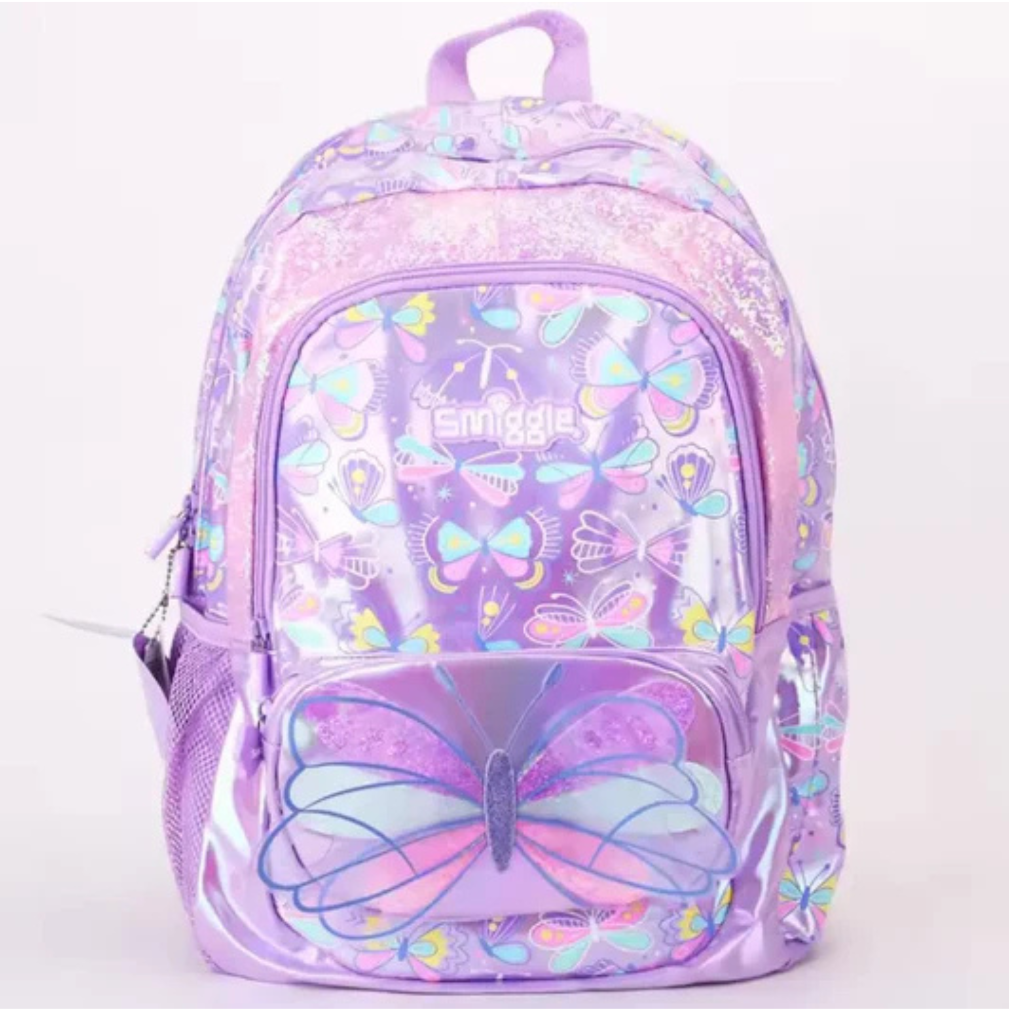 Smiggle Brand Butterfly Themed School Bag | Grade 2 & 3 | Purple (100%orignal)