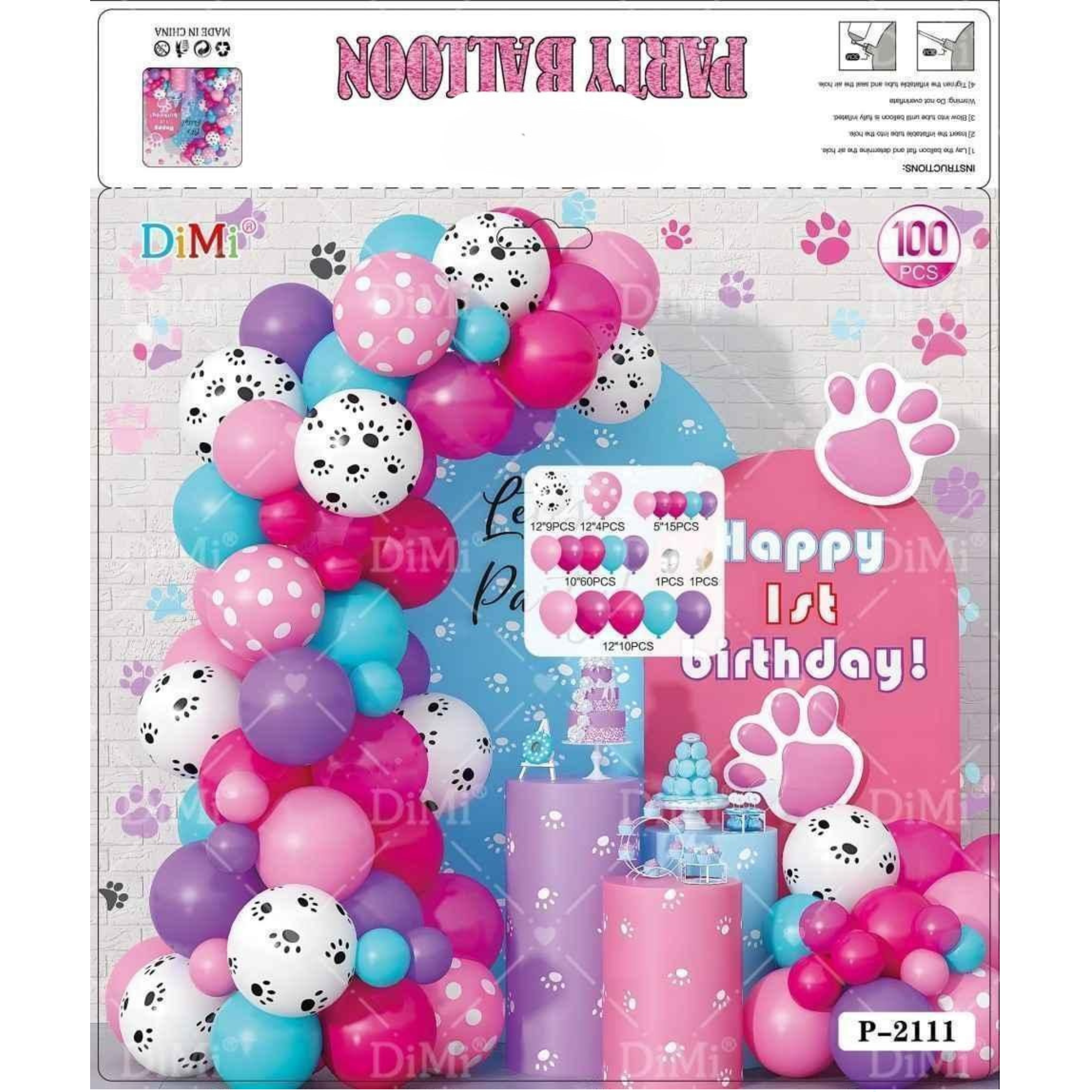 party baloons decoration sets difrant design pakts