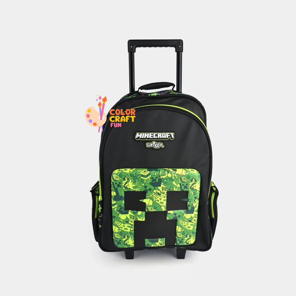 Orignal Smiggle Rolling Backpack/Trolley Bag for Kids MINDCRAFT Size 19inch