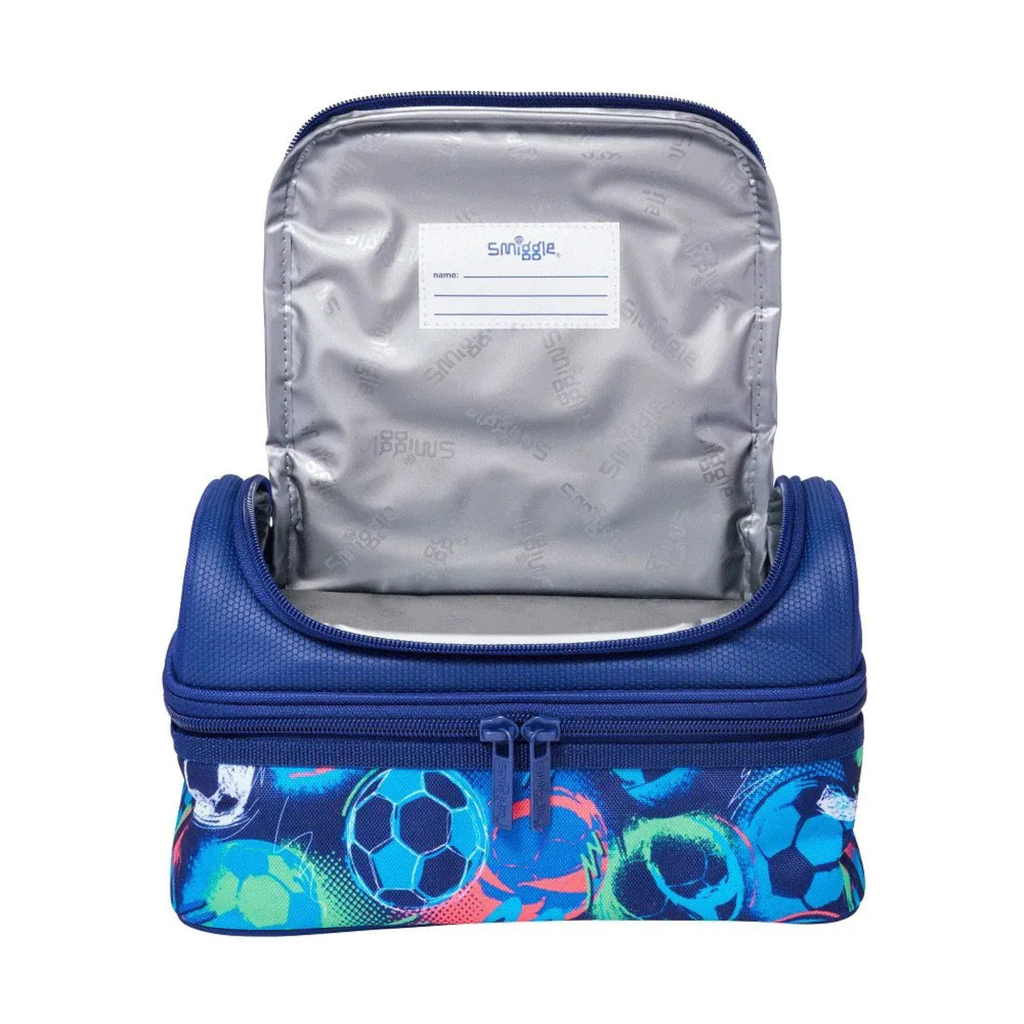 Smiggle Brand  football Themed Insulated Two Compartment Lunch Bag