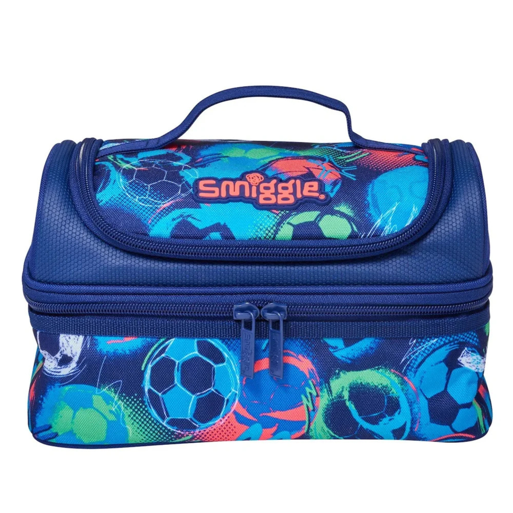 Smiggle Brand  football Themed Insulated Two Compartment Lunch Bag