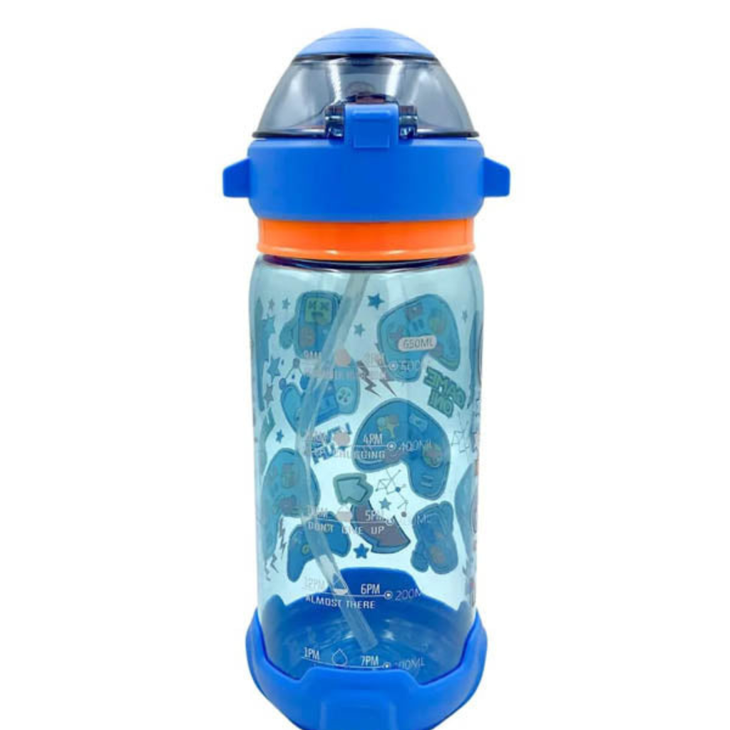 Vest Brand Game On Themed BPA Free Water Bottle with Sippy Straw | 650 ml