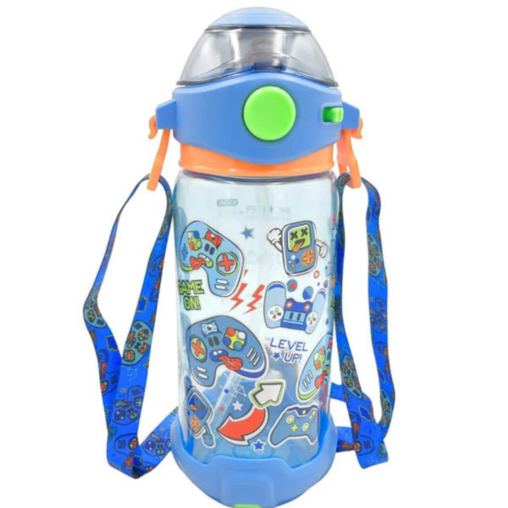 Vest Brand Game On Themed BPA Free Water Bottle with Sippy Straw | 650 ml