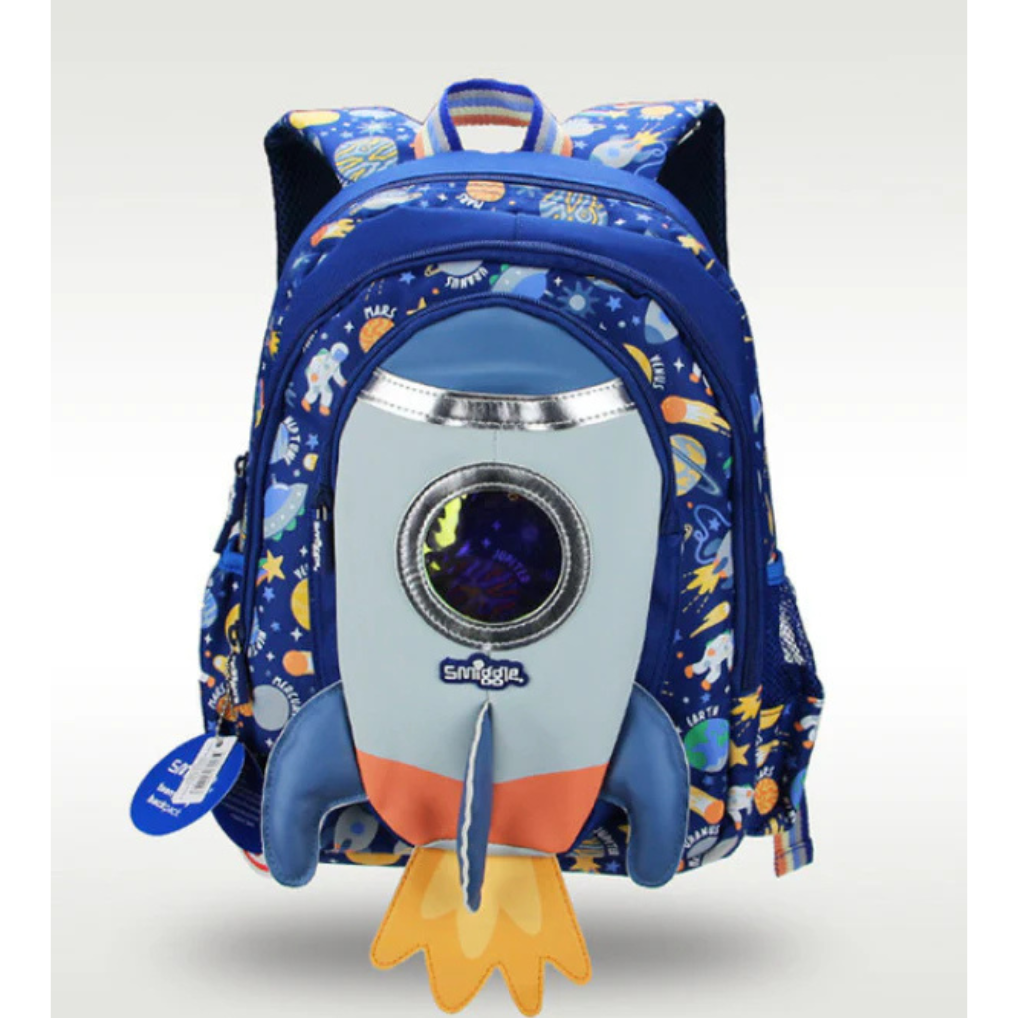 Smiggle Astronaut Space World Kids Backpack – Durable & Washable School Bag for KG 1 & KG 2 – Travel & School Use (100%orignal) 14 inch