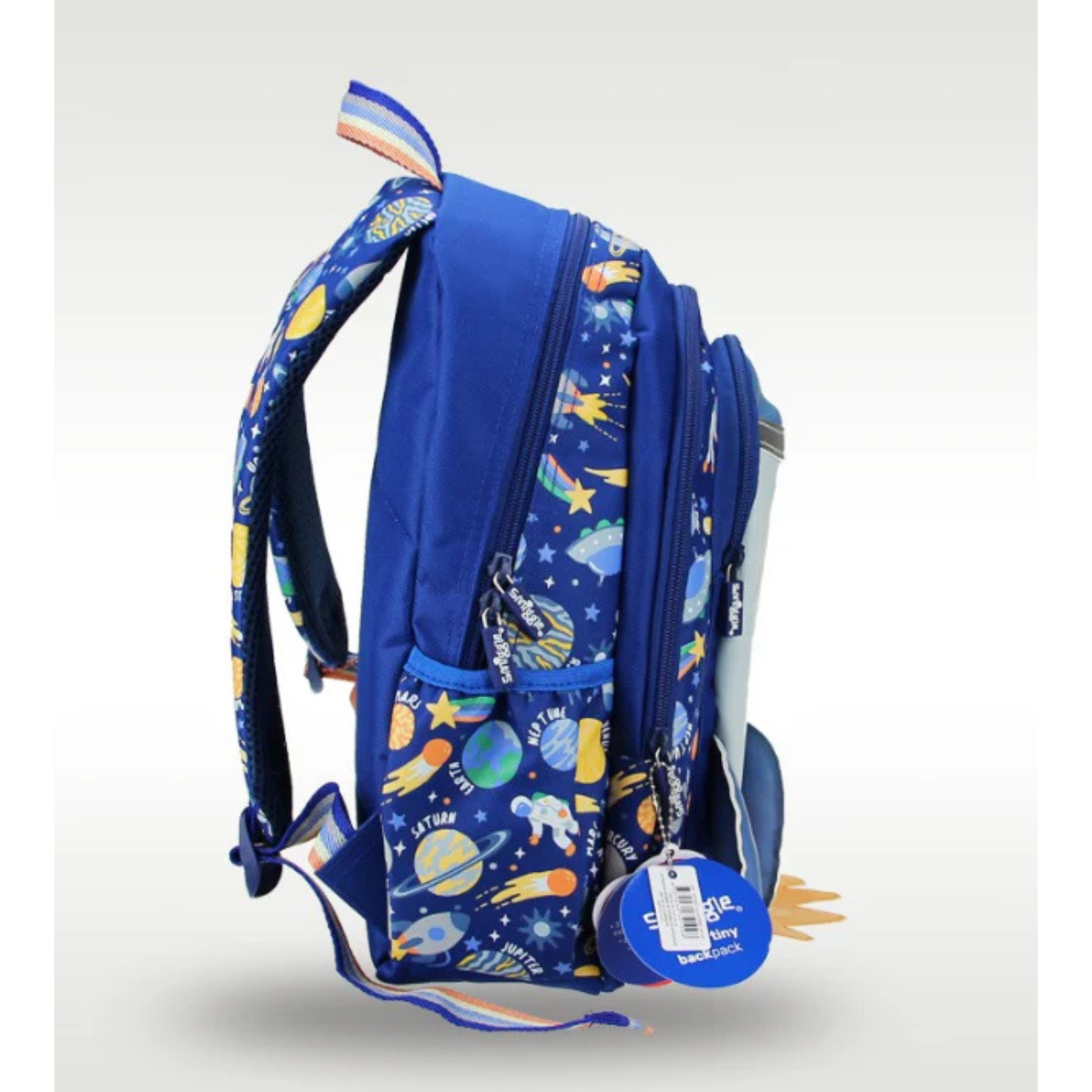 Smiggle Astronaut Space World Kids Backpack – Durable & Washable School Bag for KG 1 & KG 2 – Travel & School Use (100%orignal) 14 inch