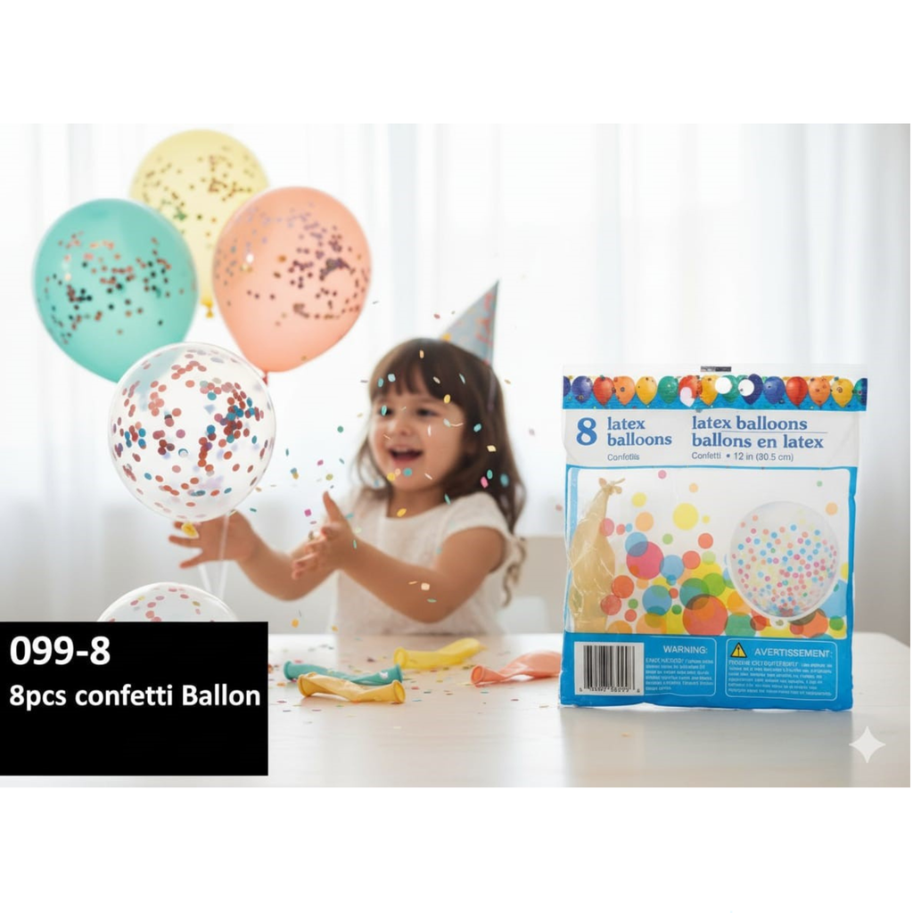 confati baloons for party decorations pack of 8 baloons
