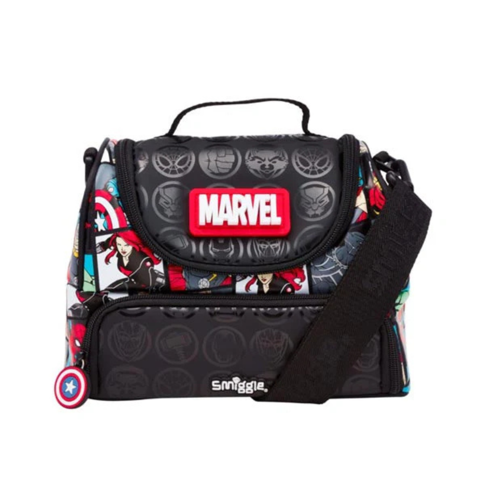 Smiggle Brand Marvel Spider Man Themed Insulated Two Compartment Lunch Bag (444108)